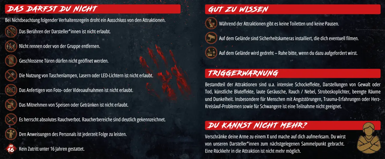 Parkplan der Filmstadt Spooky Tour